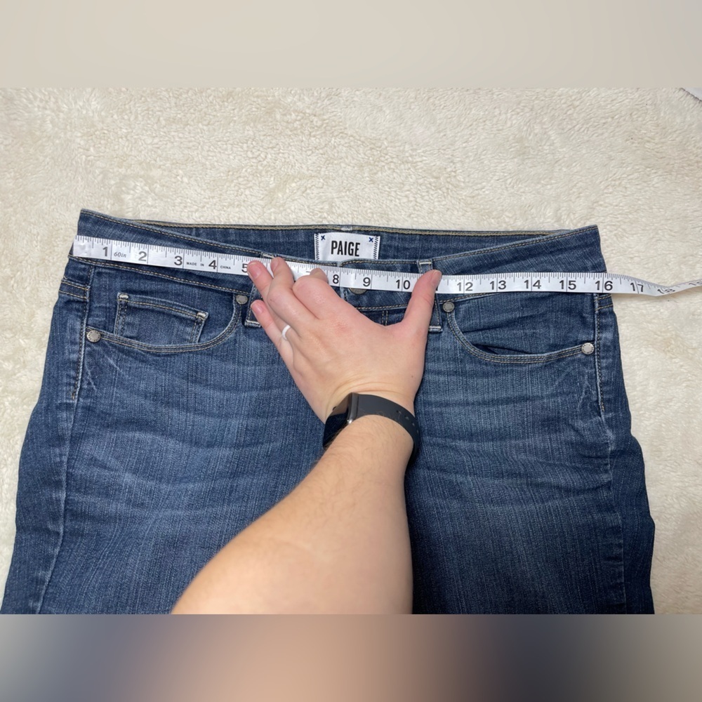 PAIGE Kylie Crop Jeans Size 30 Mid Rise Skinny Crop Blue Denim - Picture 7 of 8